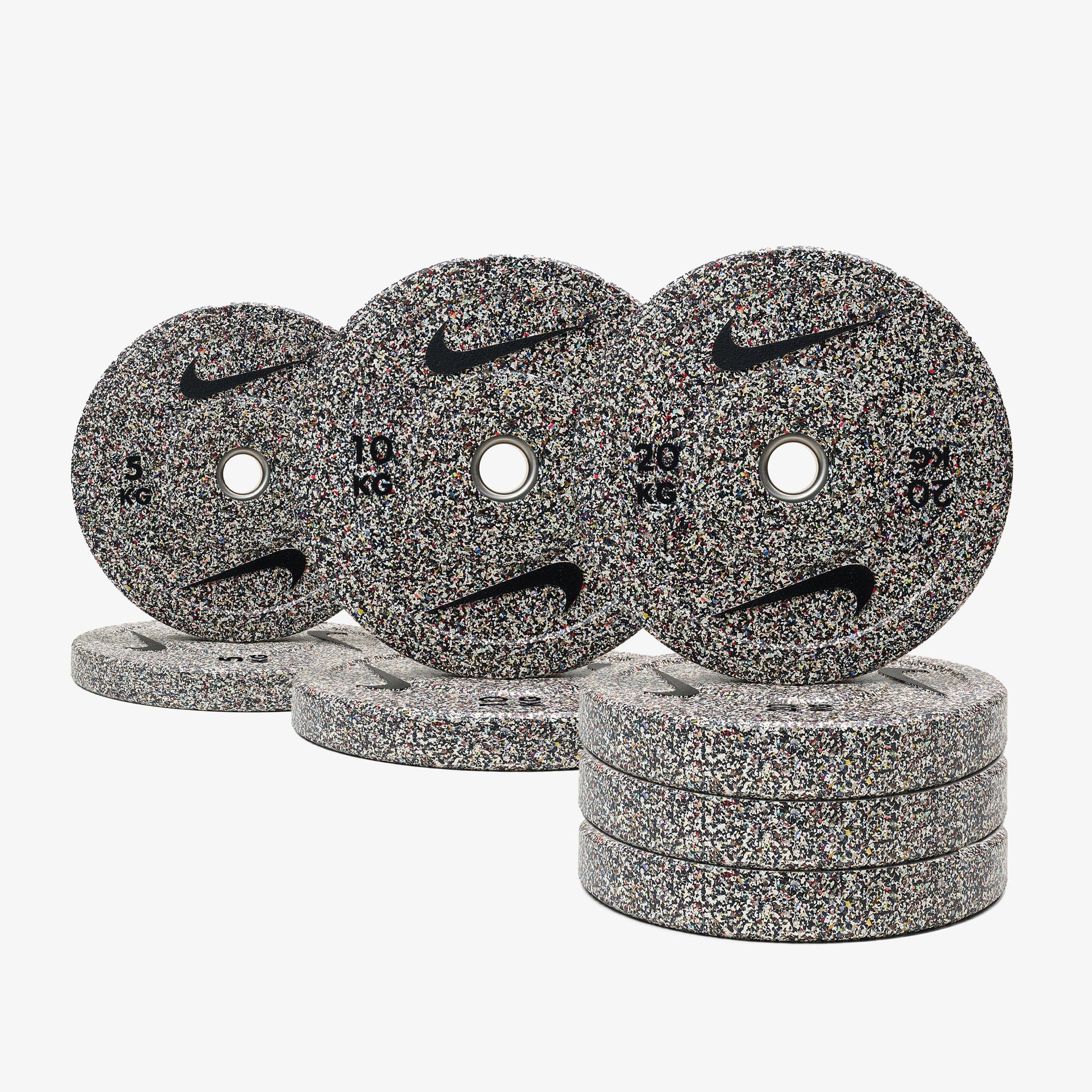 Nike Squat Rack / Black/White Dumbbells + Nike Grind Plates / 20 kg Black ("Just Do It")