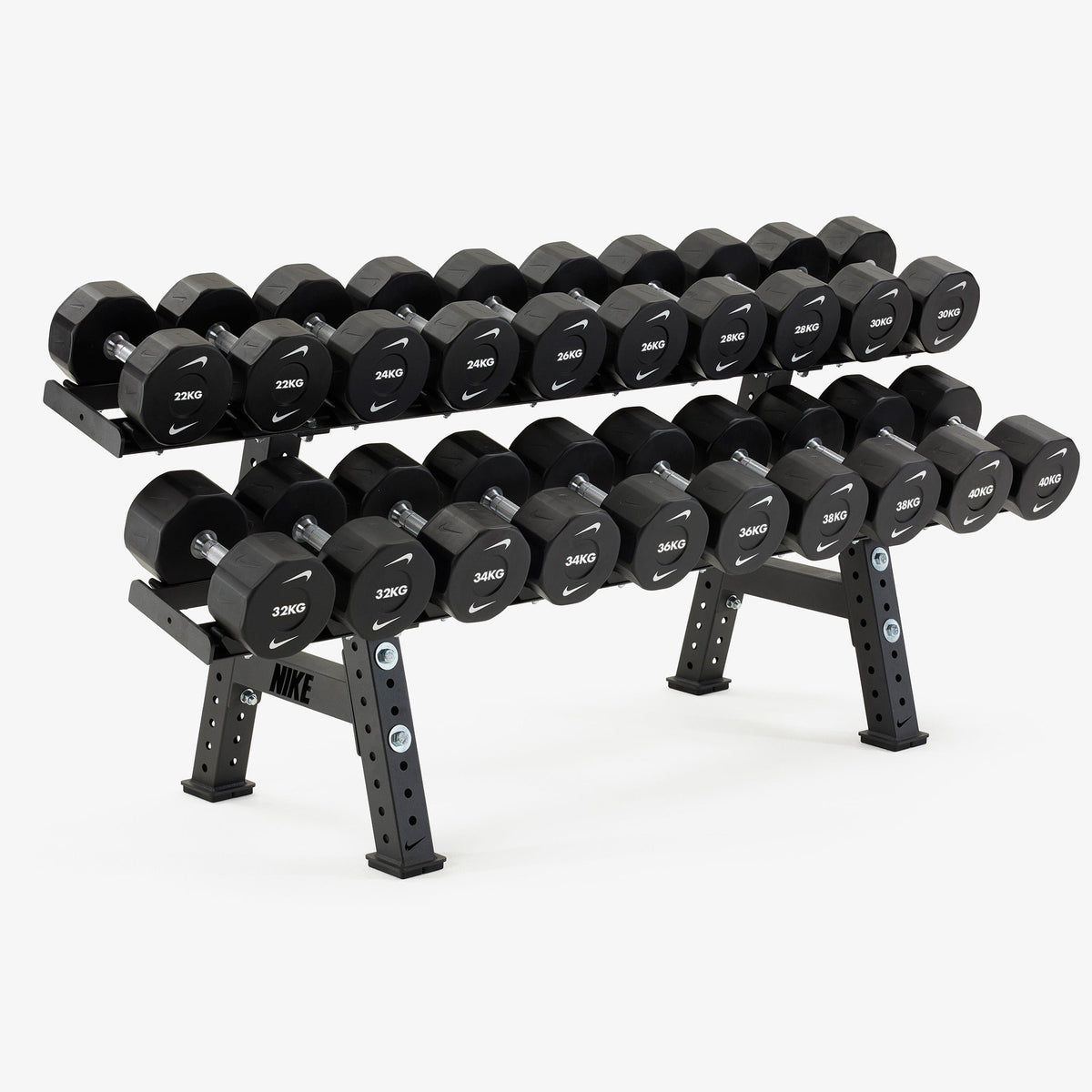 Nike Strength Pro Urethane Dumbbell Set With Rack