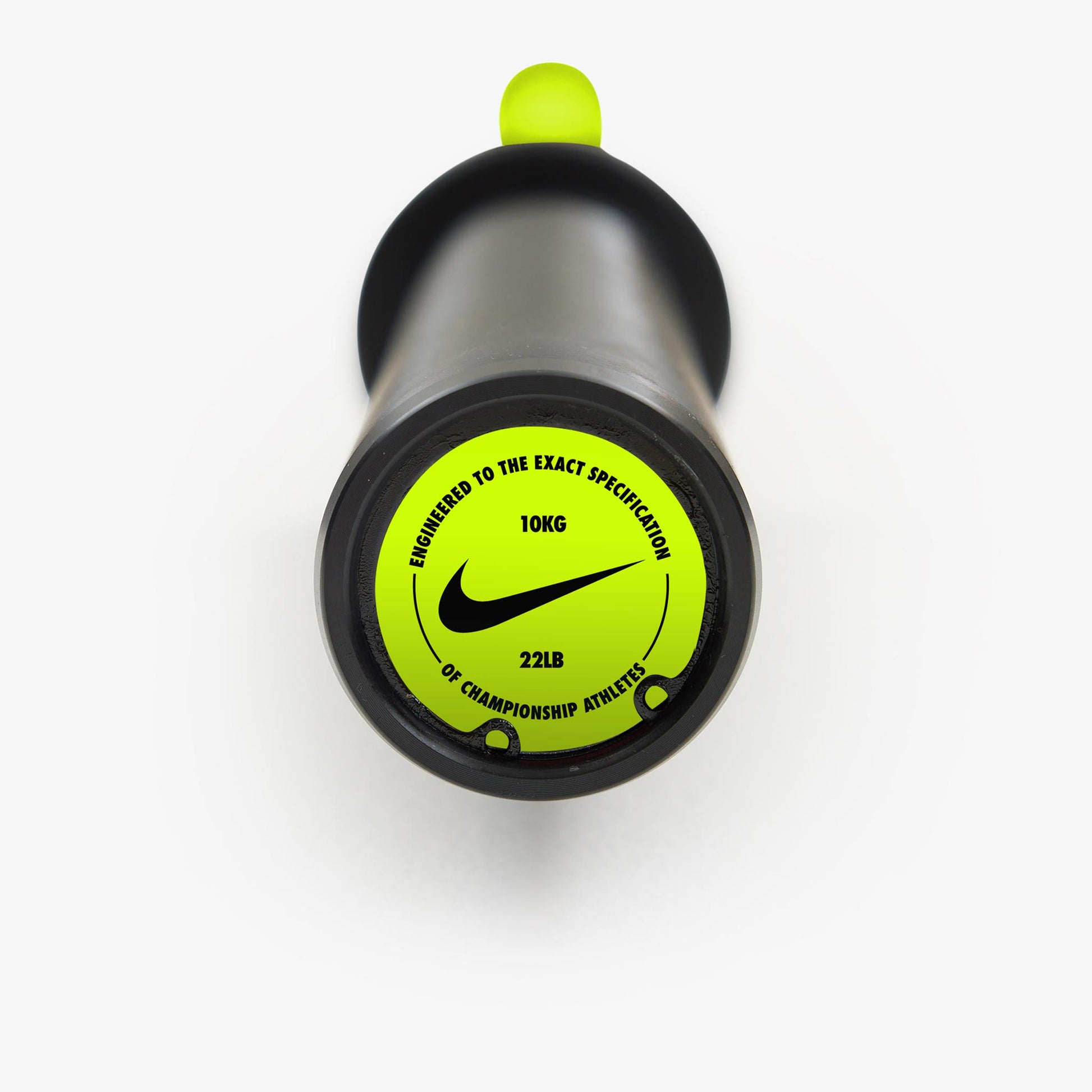 Nike Strength Shield Curl Bar - Volt Swoosh / Nike Strength Pro Urethane Plates (1.25 - 5 kg pairs) / White/Black