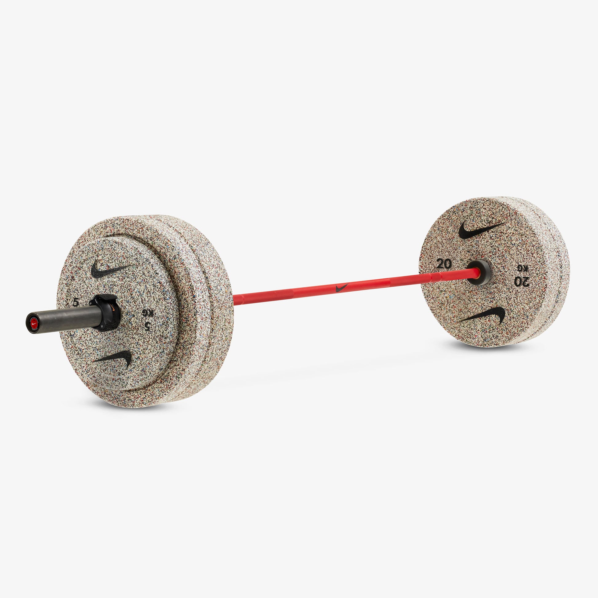 20 kg Nike Strength Shield - Red SWOOSH / Nike Grind Bumper Plates / Black/Orange