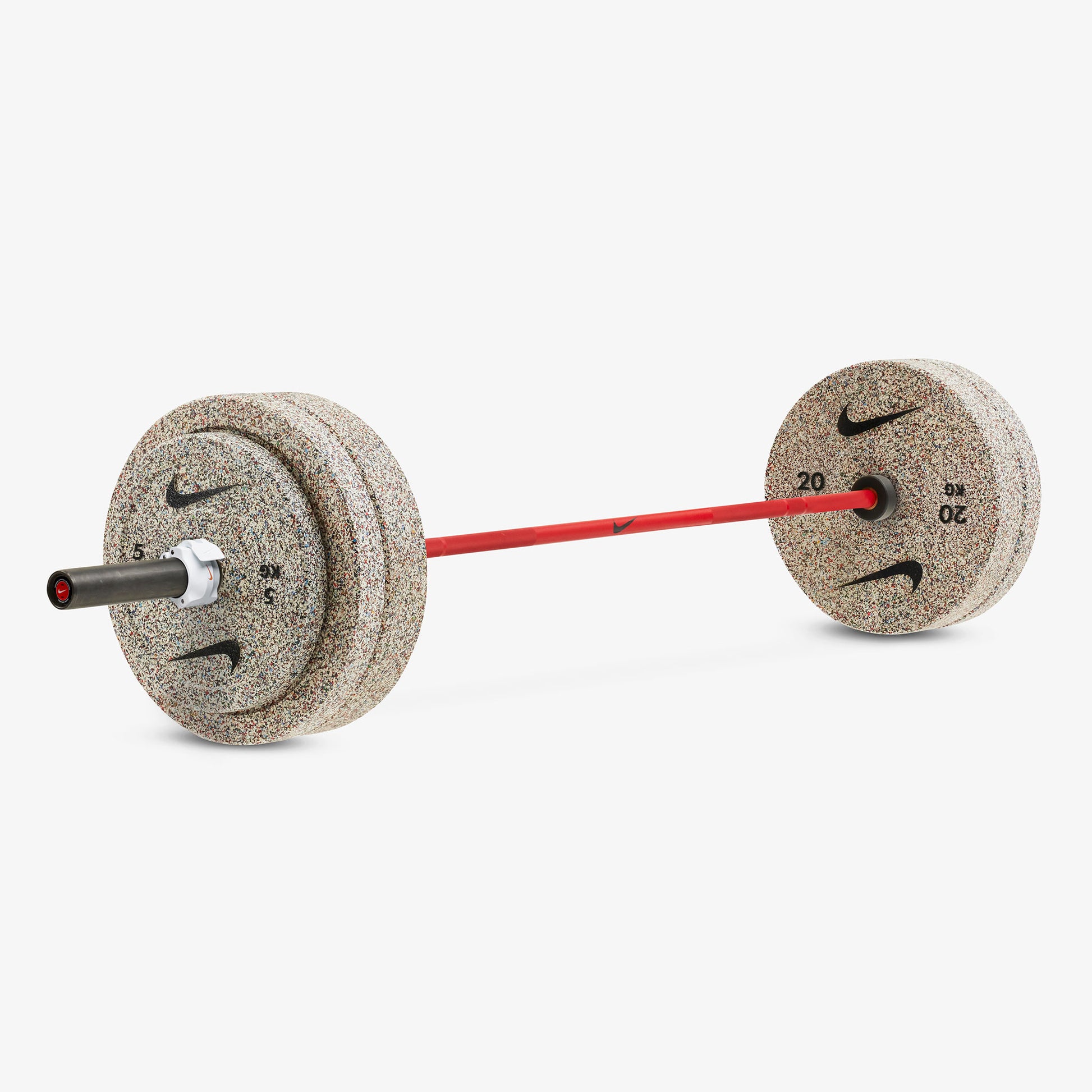 20 kg Nike Strength Shield - Red SWOOSH / Nike Grind Bumper Plates / White/Orange