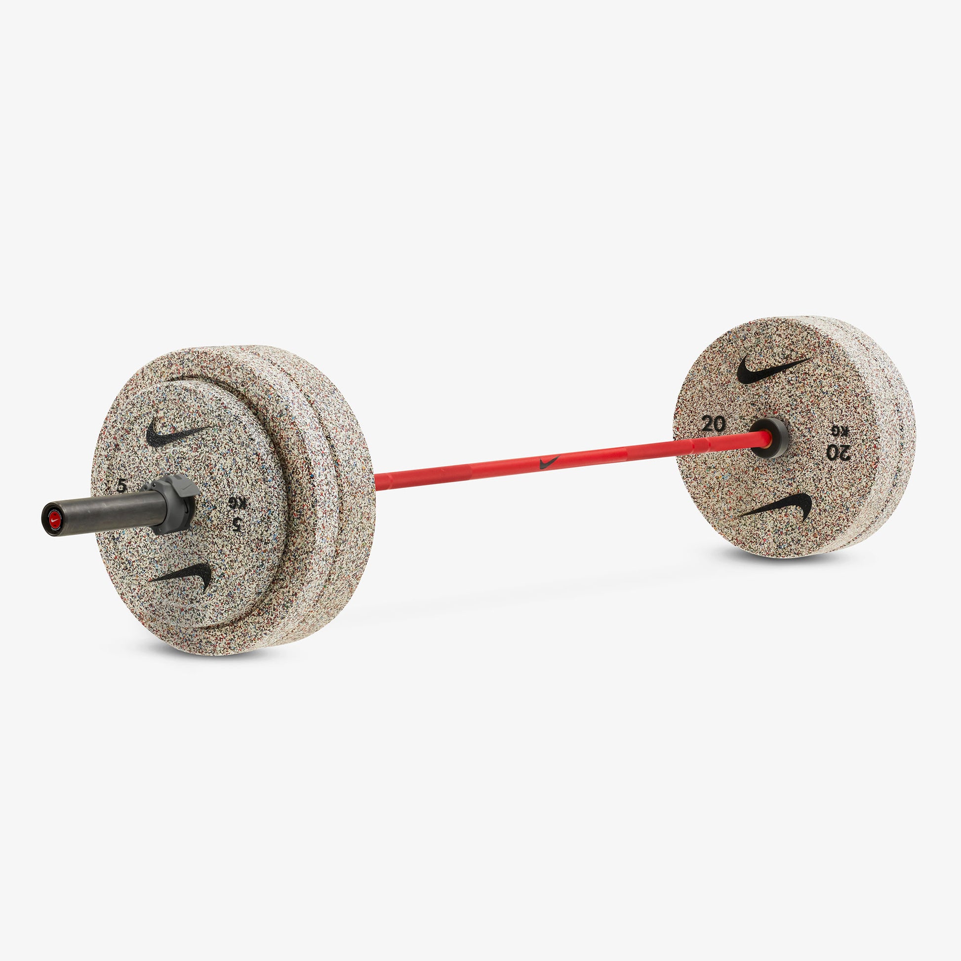 20 kg Nike Strength Shield - Red SWOOSH / Nike Grind Bumper Plates / Grey/Black