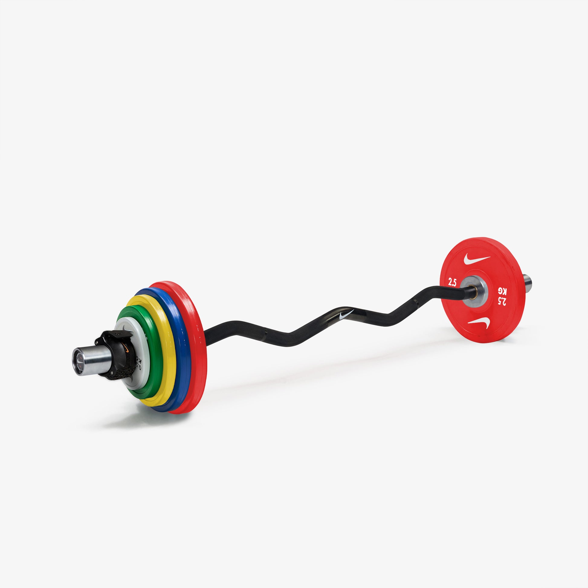 Nike Curl Bar - Black / Nike Change Plates (0.5 - 2.5 kg pairs) / Black/Orange