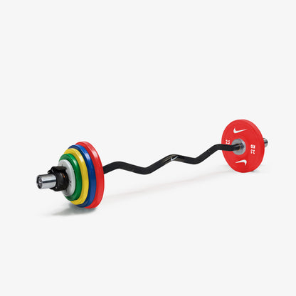 Nike Curl Bar - Black / Nike Change Plates (0.5 - 2.5 kg pairs) / Black/Orange