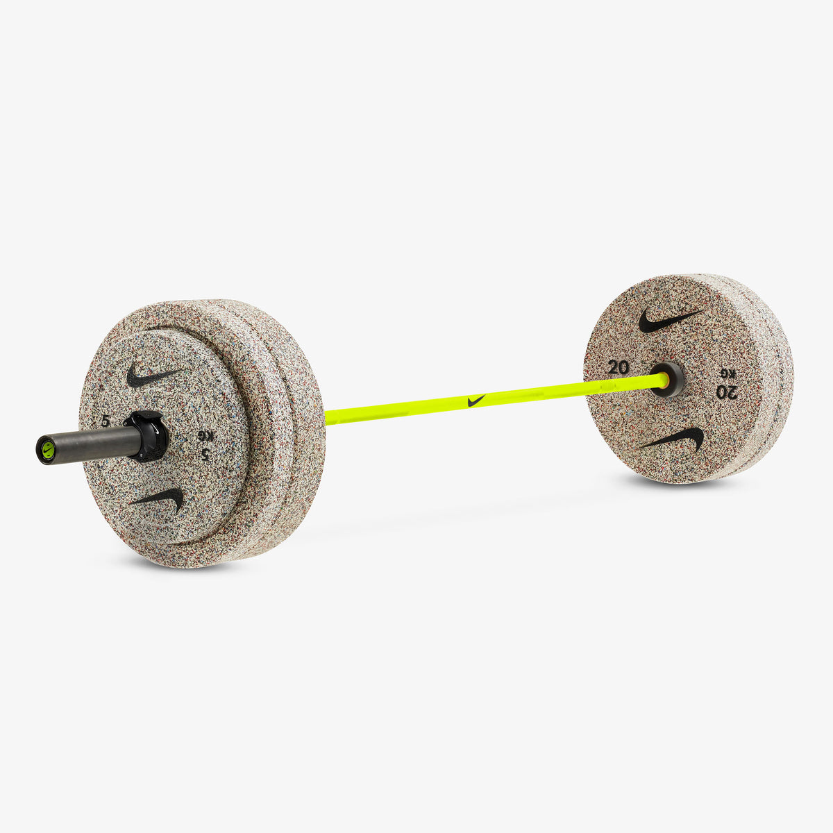 20 kg Nike Strength Shield - Volt Swoosh / Nike Grind Bumper Plates / Black/White