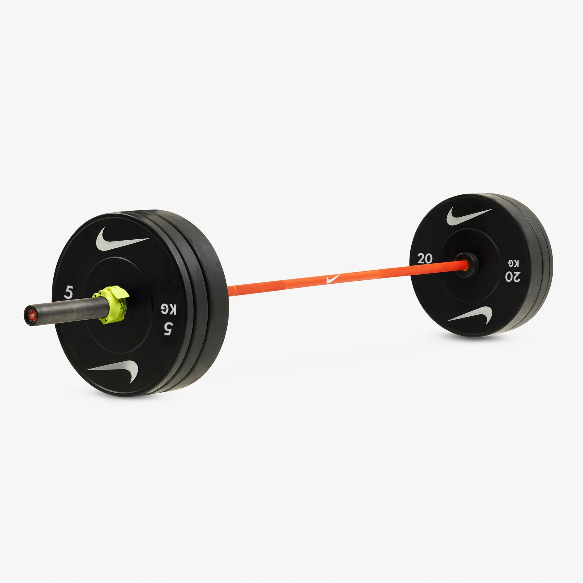 20 kg Nike Strength Shield - Orange SWOOSH / Nike Black Bumper Plates / Volt/Black