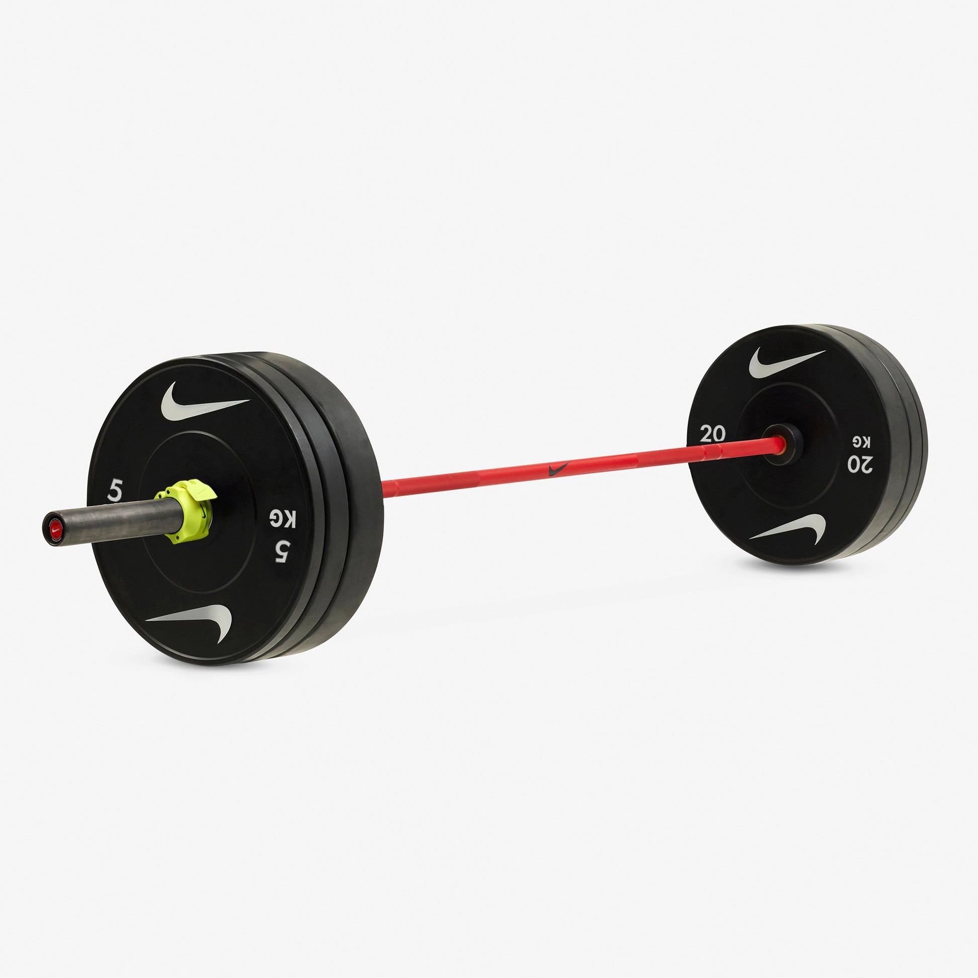 20 kg Nike Strength Shield - Red SWOOSH / Nike Black Bumper Plates / Volt/Black