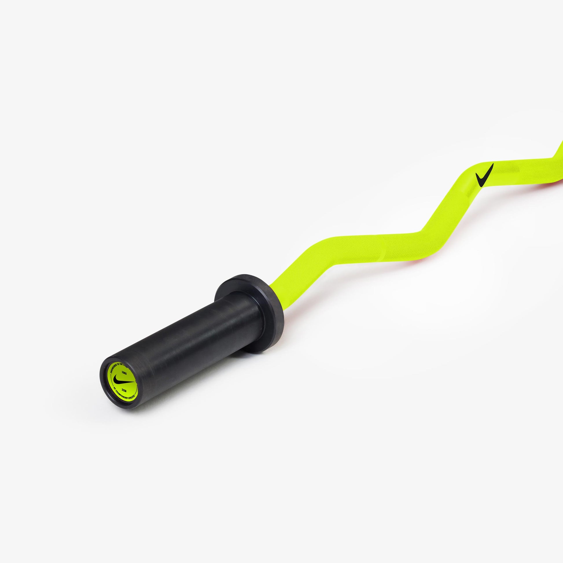 Nike Strength Shield Curl Bar - Volt Swoosh / Nike Strength Pro Urethane Plates (1.25 - 5 kg pairs) / Black/White