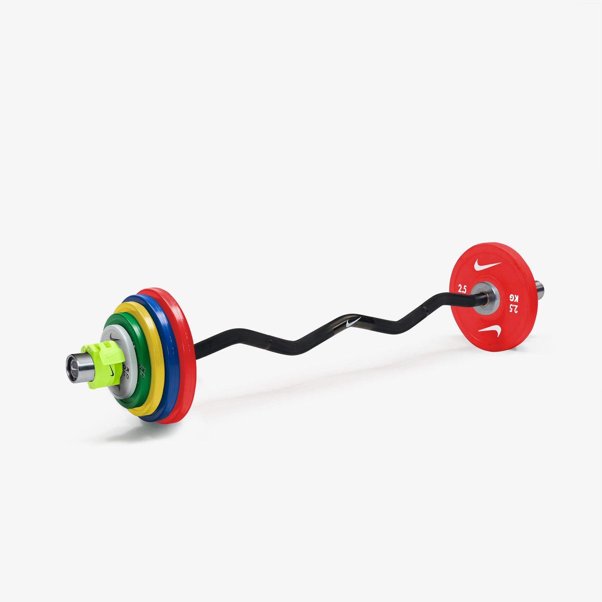Nike Curl Bar - Black / Nike Change Plates (0.5 - 2.5 kg pairs) / Volt/Black