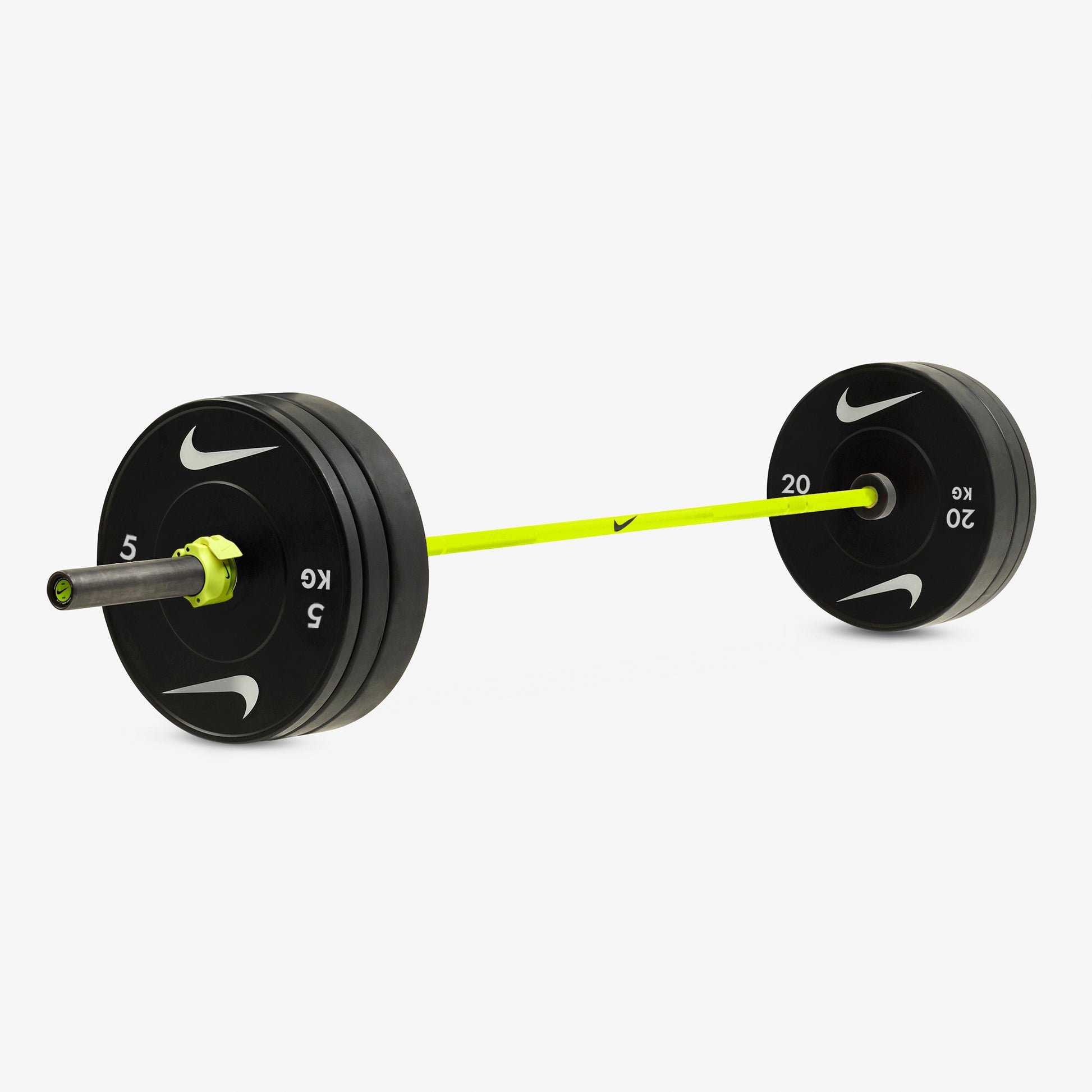 20 kg Nike Strength Shield - Volt Swoosh / Nike Black Bumper Plates / Volt/Black