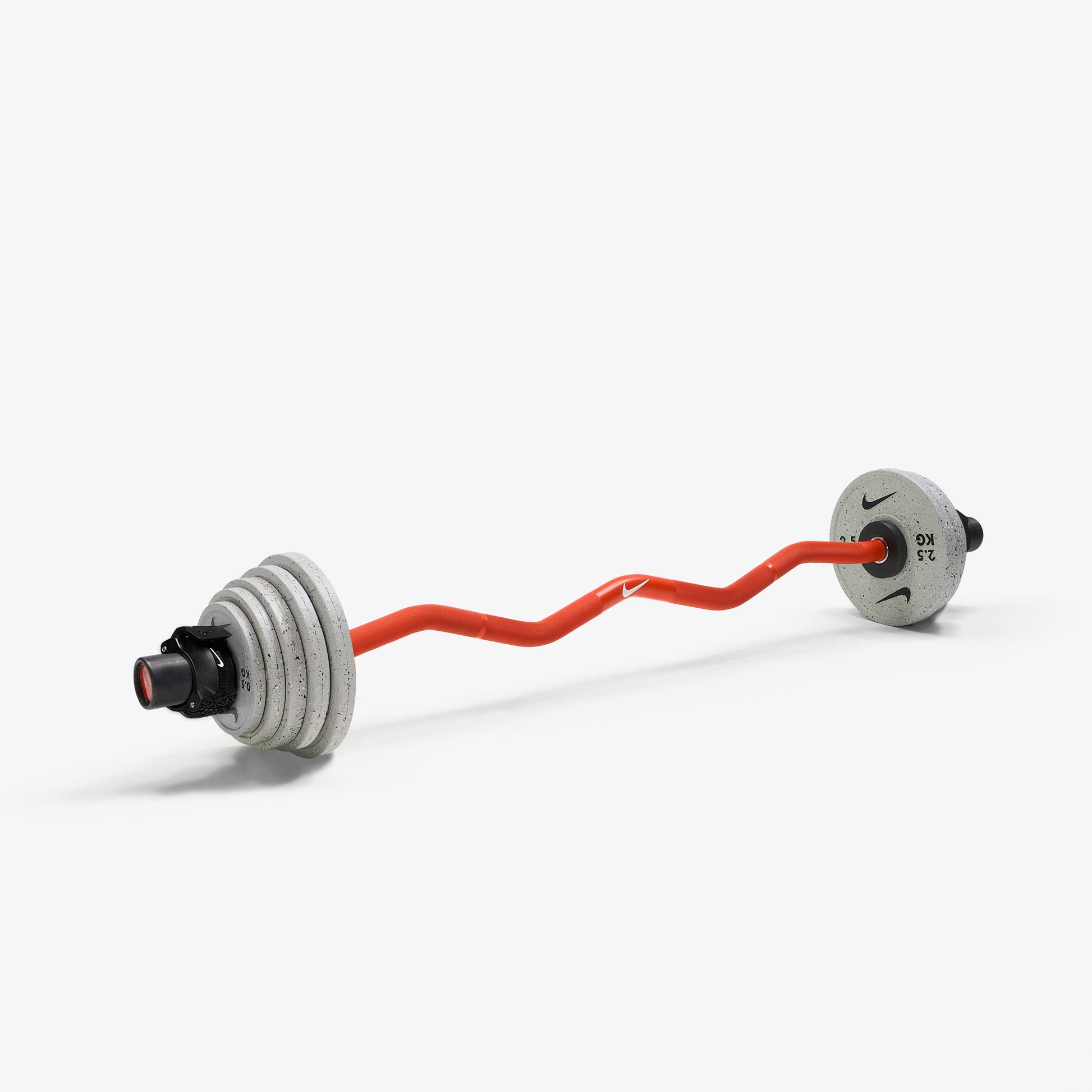 Nike Strength Shield Curl Bar - Orange SWOOSH / Nike Grind Change Plates (0.5 - 2.5 kg pairs) / Black/White