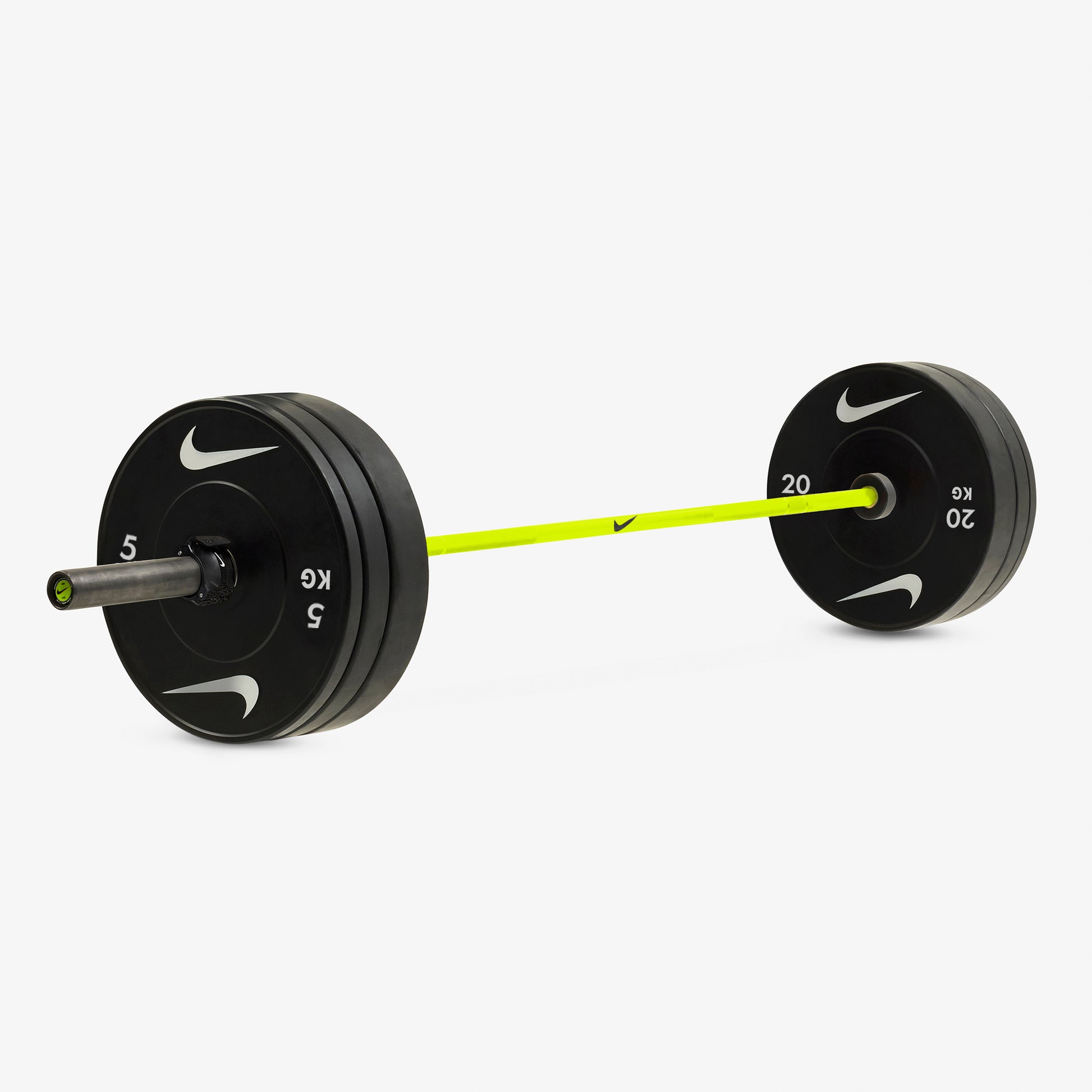 20 kg Nike Strength Shield - Volt Swoosh / Nike Black Bumper Plates / Black/White