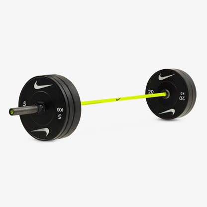 20 kg Nike Strength Shield - Volt Swoosh / Nike Black Bumper Plates / Black/White