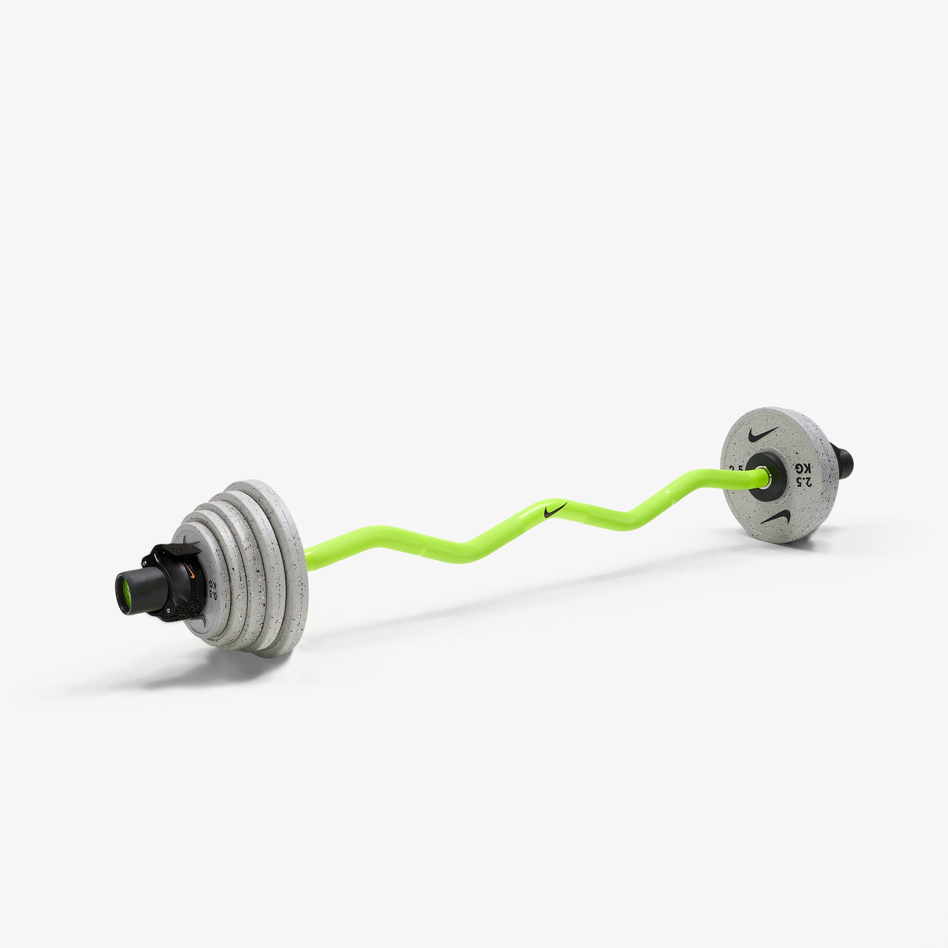Nike Strength Shield Curl Bar - Volt Swoosh / Nike Grind Change Plates (0.5 - 2.5 kg pairs) / Black/Orange