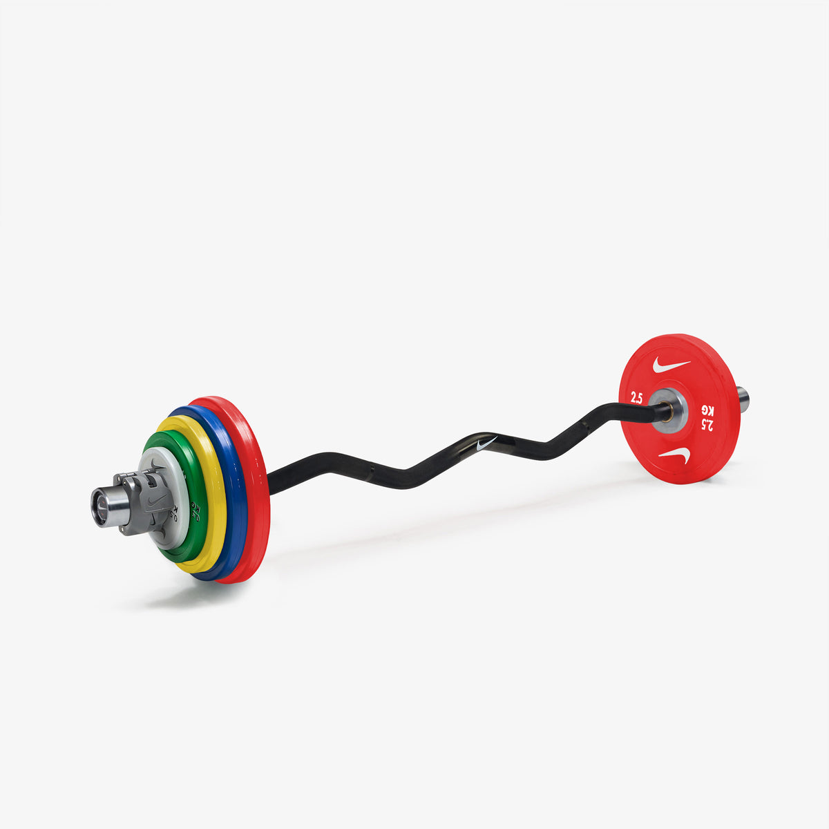 Nike Curl Bar - Black / Nike Change Plates (0.5 - 2.5 kg pairs) / Grey/Black