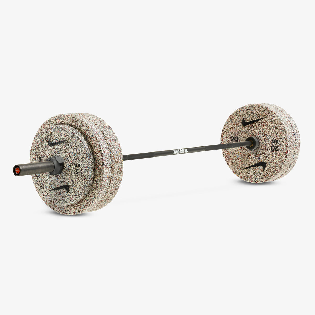 20 kg Nike Strength Shield - Black (Just Do It) / Nike Grind Bumper Plates / Grey/Black
