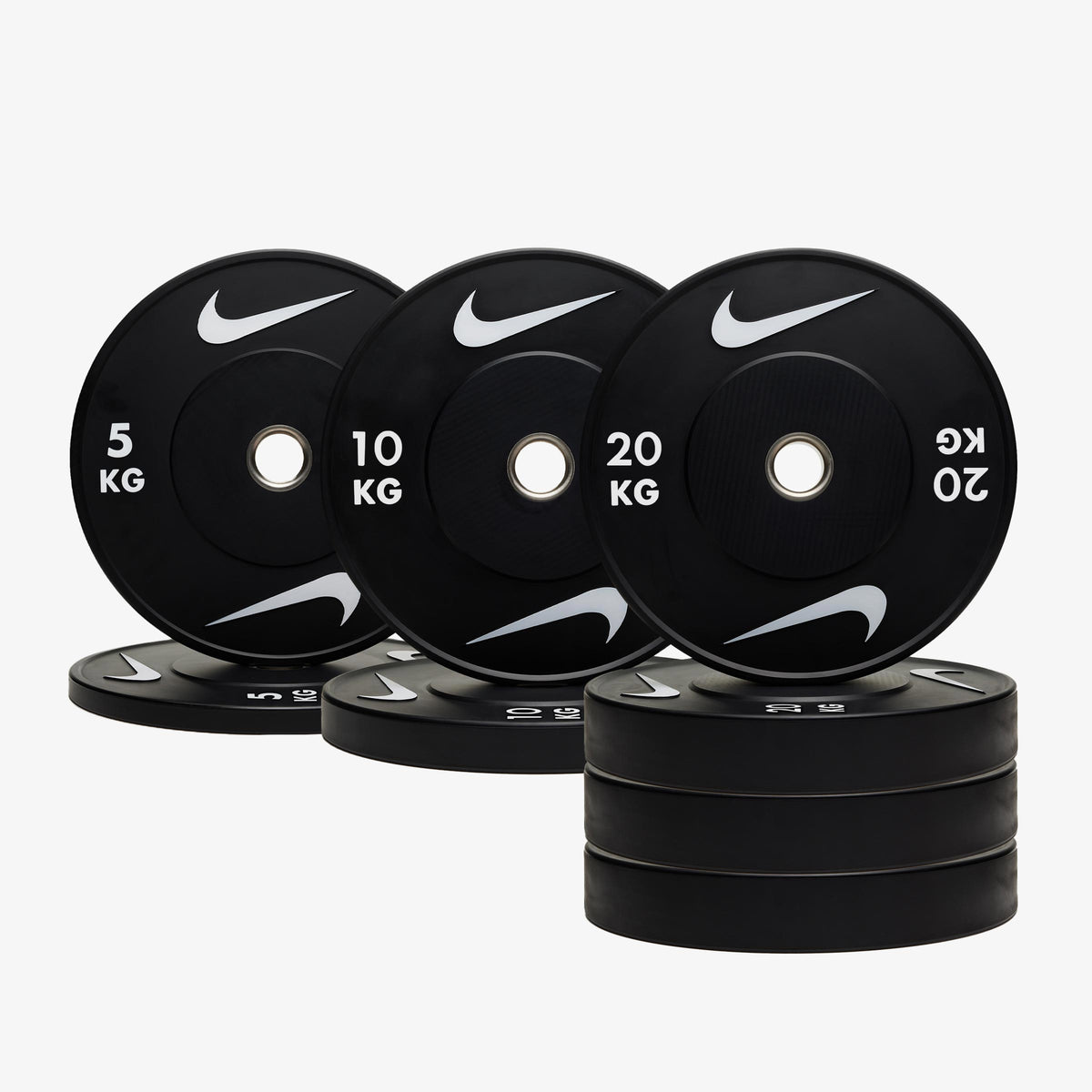 Nike Squat Rack / Black/White Dumbbells + Plates / 15 kg Orange SWOOSH
