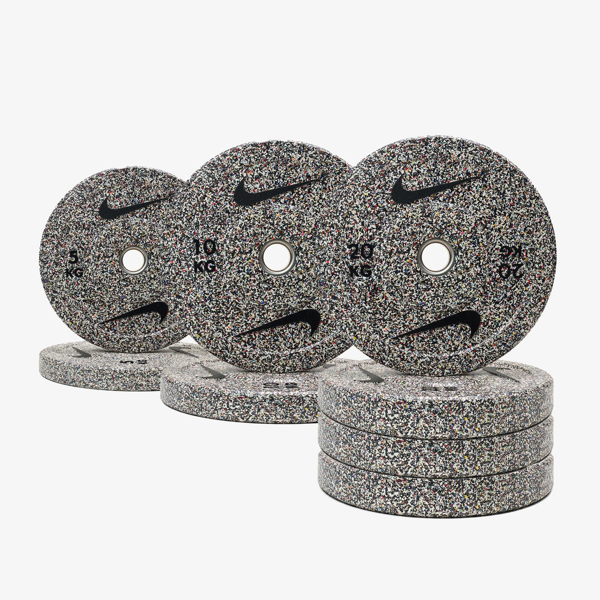 Nike Half Rack / Black/White Dumbbells + Nike Grind Plates / 20 kg Black ("Just Do It")