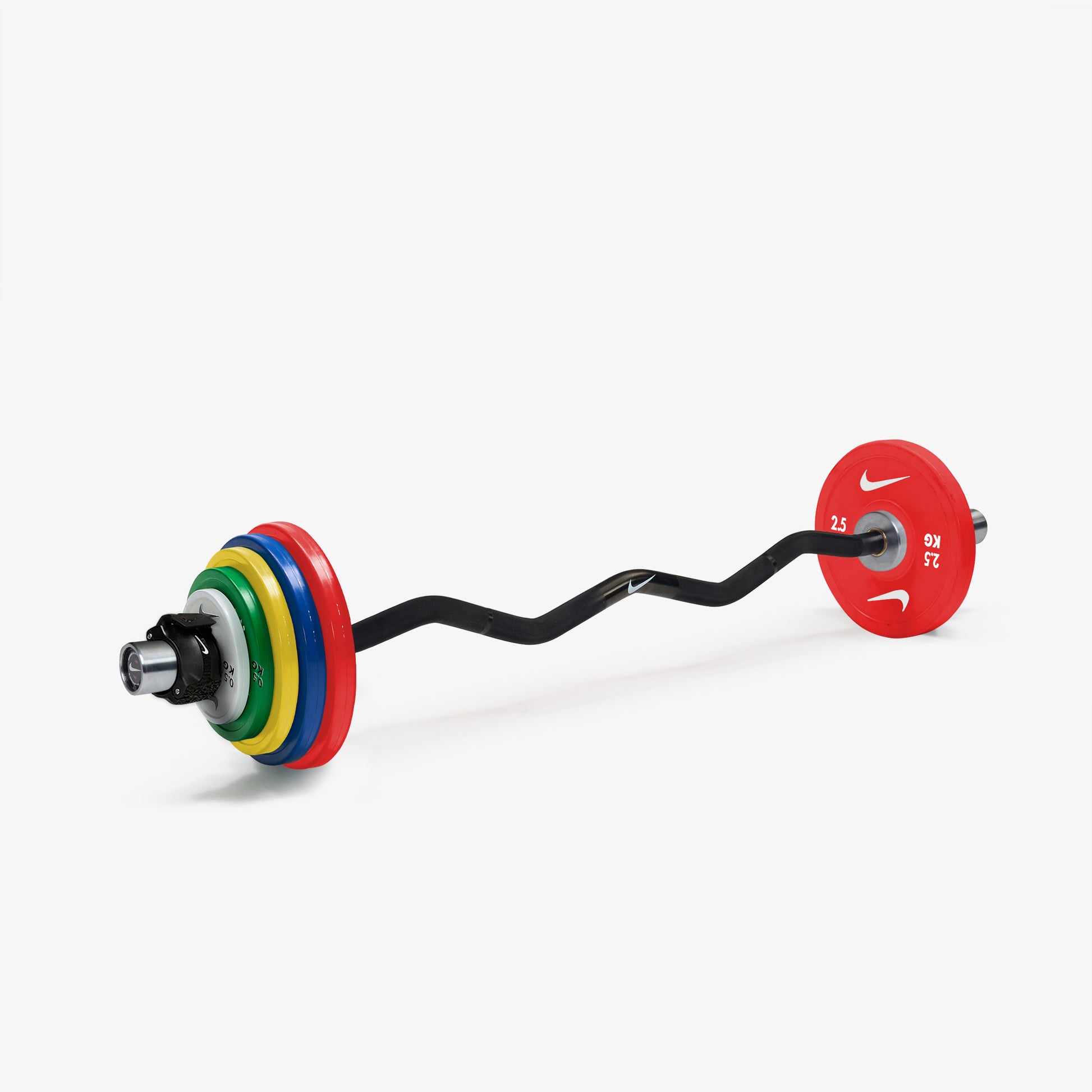 Nike Curl Bar - Black / Nike Change Plates (0.5 - 2.5 kg pairs) / Black/White