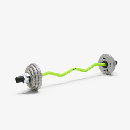 Nike Strength Shield Curl Bar - Volt Swoosh / Nike Grind Change Plates (0.5 - 2.5 kg pairs) / White/Black