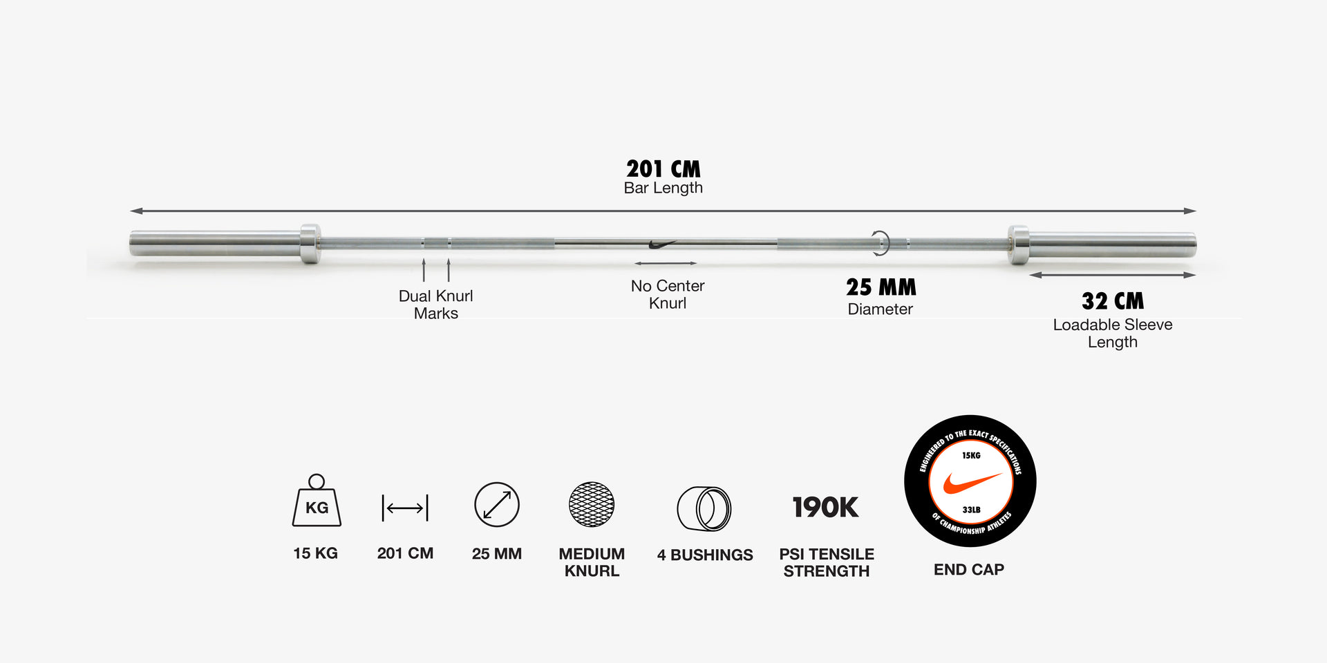Nike Barbell Dimensions