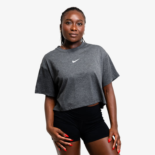 Nike S&C Women's Cropped Tee - Charcoal
