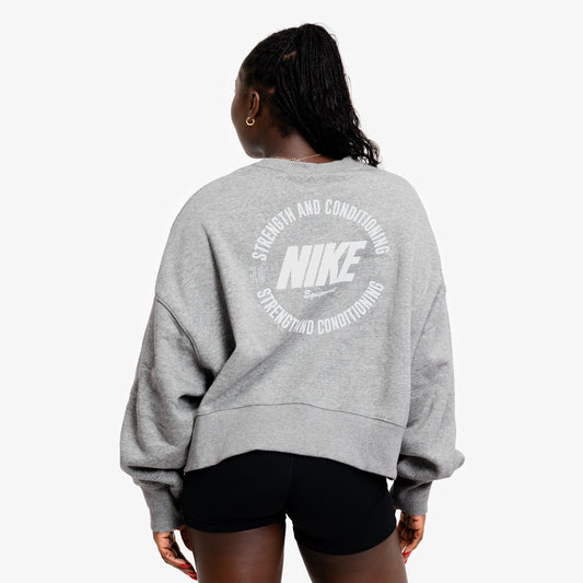 Nike Womens S&C Phoenix Crew - Heather Grey/White