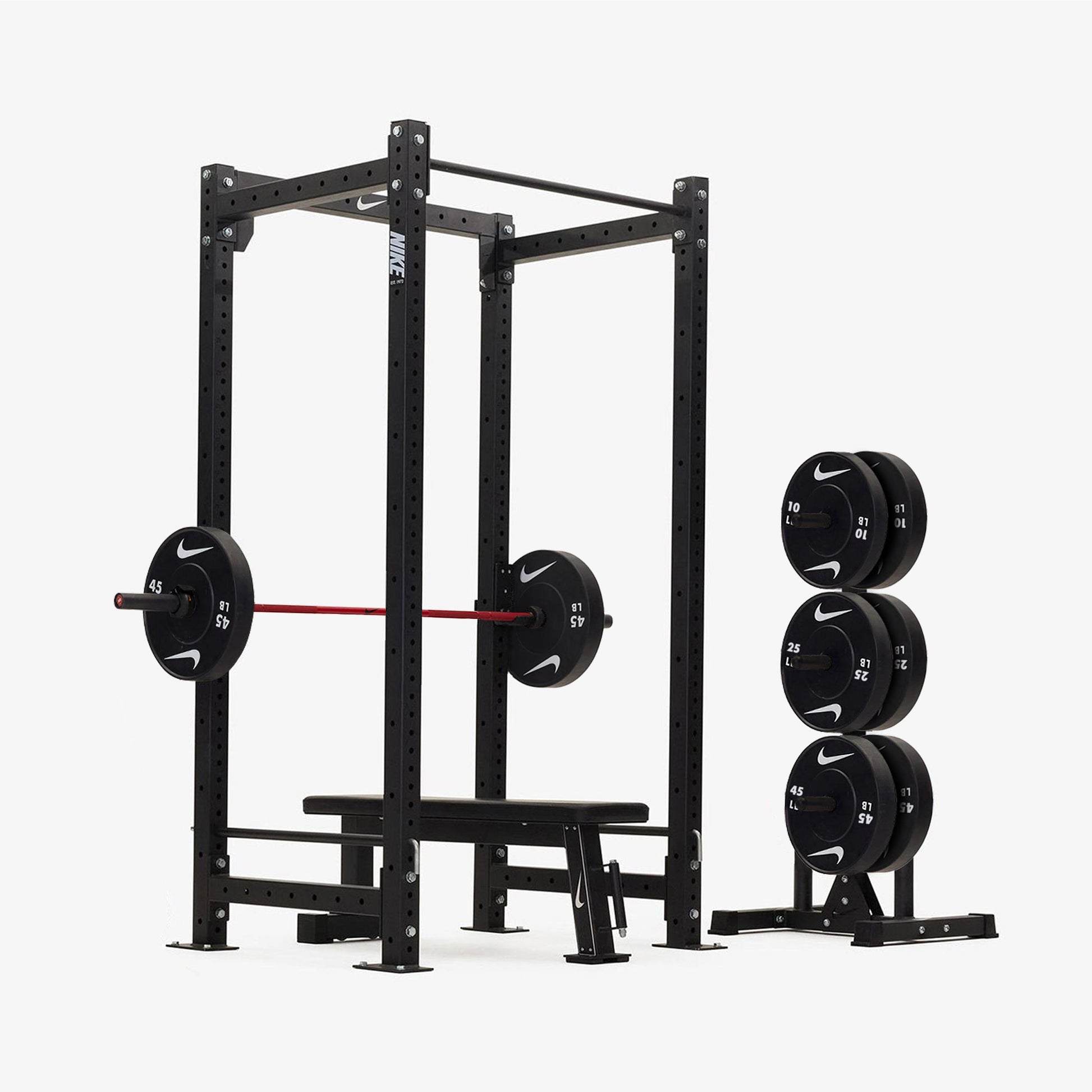 Nike Squat Cage / Black/White / 20 kg Nike Strength Shield - Red SWOOSH