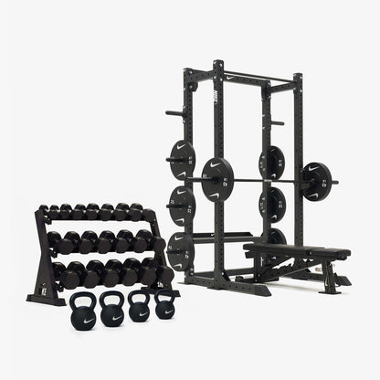 Nike Half Rack / Black/White Dumbbells + Plates / 20 kg Black ("Just Do It”)