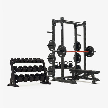 Nike Half Rack / Black/White Dumbbells + Plates / 20 kg Orange SWOOSH