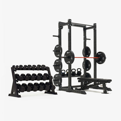 Nike Half Rack / Black/White Dumbbells + Plates / 15 kg Orange SWOOSH