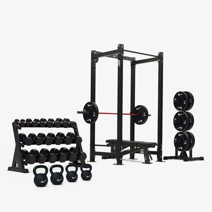 Nike Squat Cage / Black/White Dumbbells + Plates / 20 kg Red SWOOSH