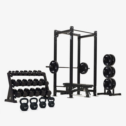 Nike Squat Cage / Black/White Dumbbells + Plates / 20 kg Black ("Just Do It")