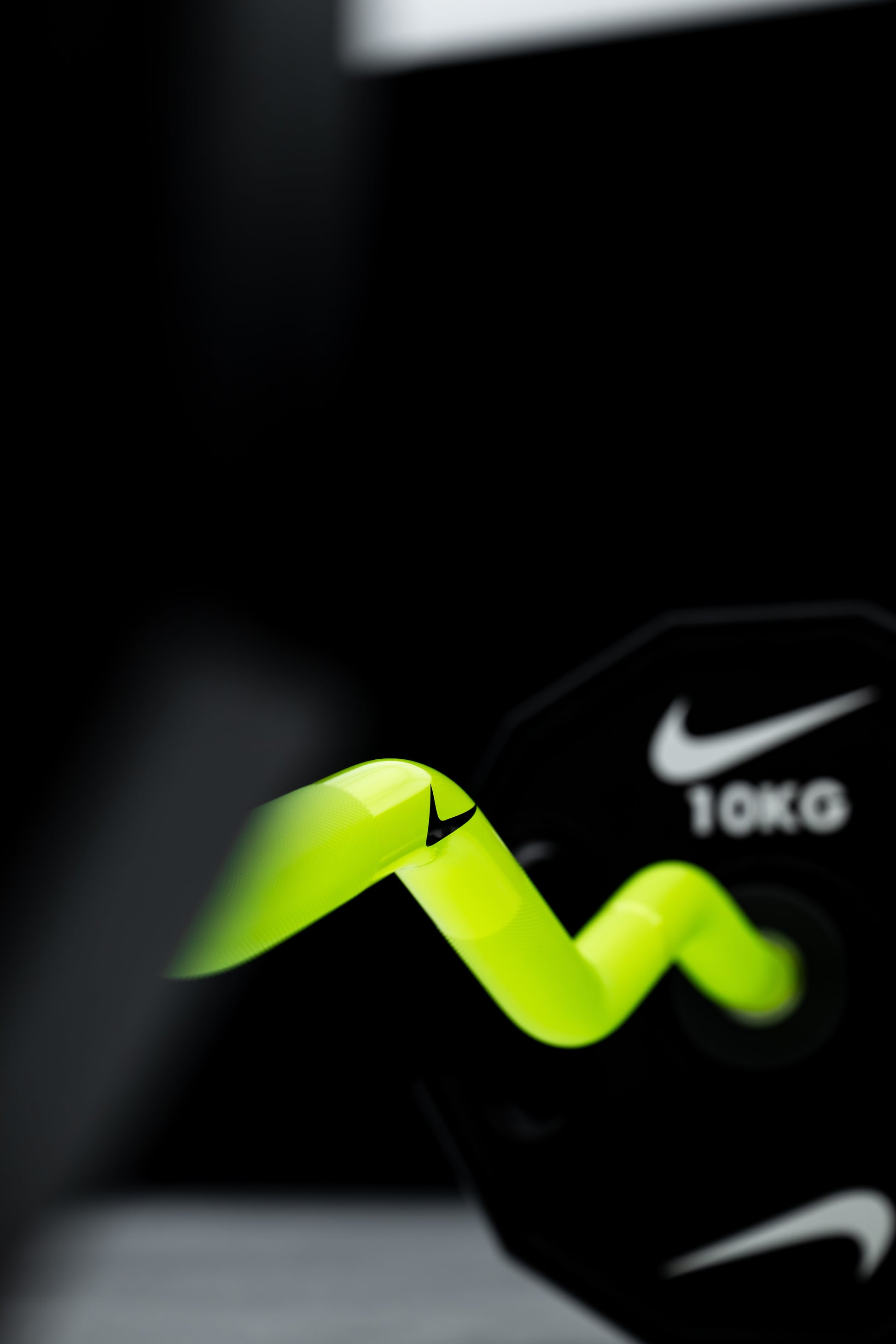 Nike Strength Shield Curl Bar - Volt Swoosh / Nike Strength Pro Urethane Plates (1.25 - 5 kg pairs) / Volt