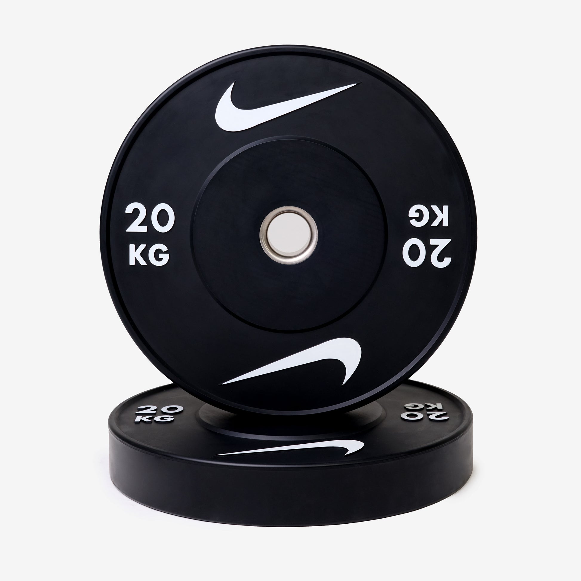 20 kg Nike Strength Shield - Volt Swoosh / Nike Black Bumper Plates / Black/White