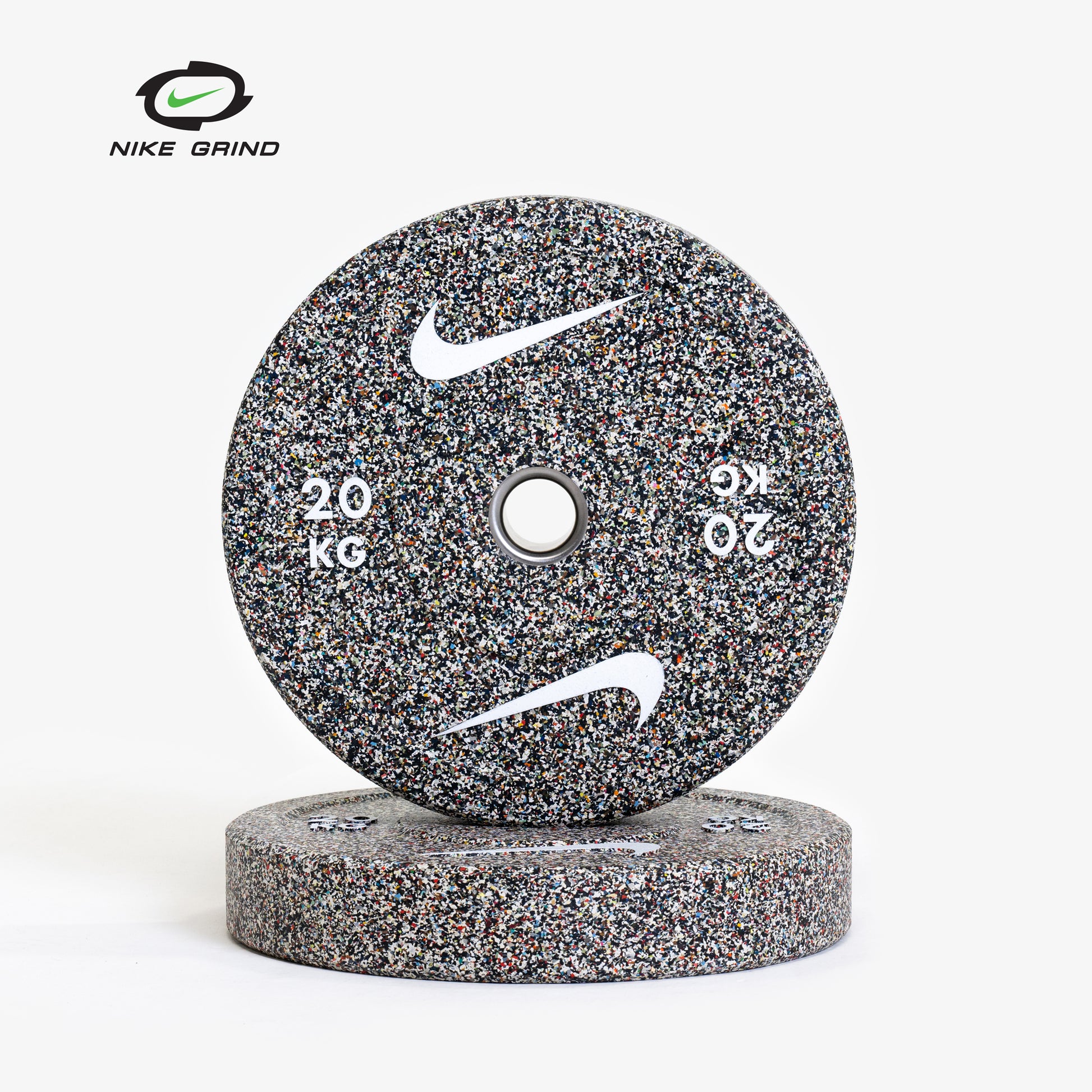 Nike Strength Shield / Black ("Just Do It") / Nike Grind Bumper Plates