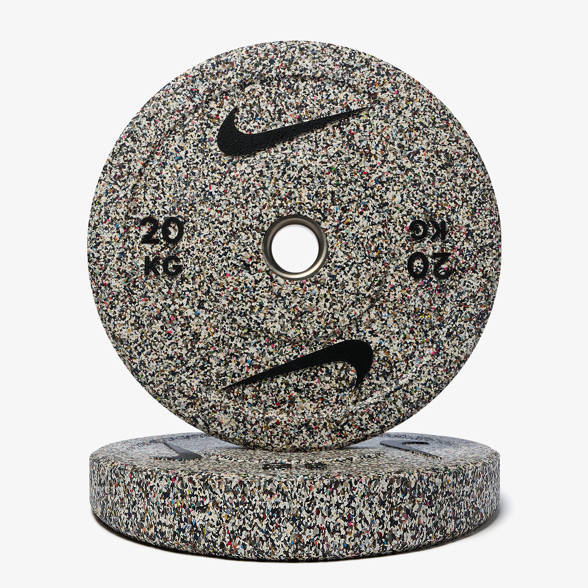 20 kg Nike Strength Shield - Orange SWOOSH / Nike Grind Bumper Plates / Black/White