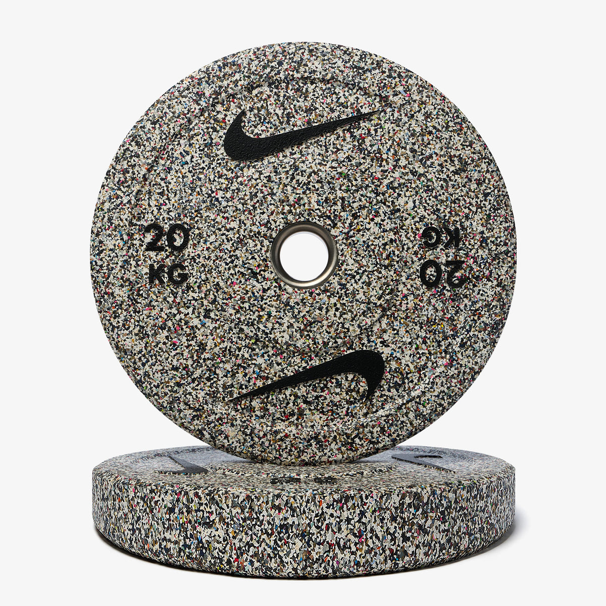 20 kg Nike Strength Shield - Black (Just Do It) / Nike Grind Bumper Plates / Black/Orange