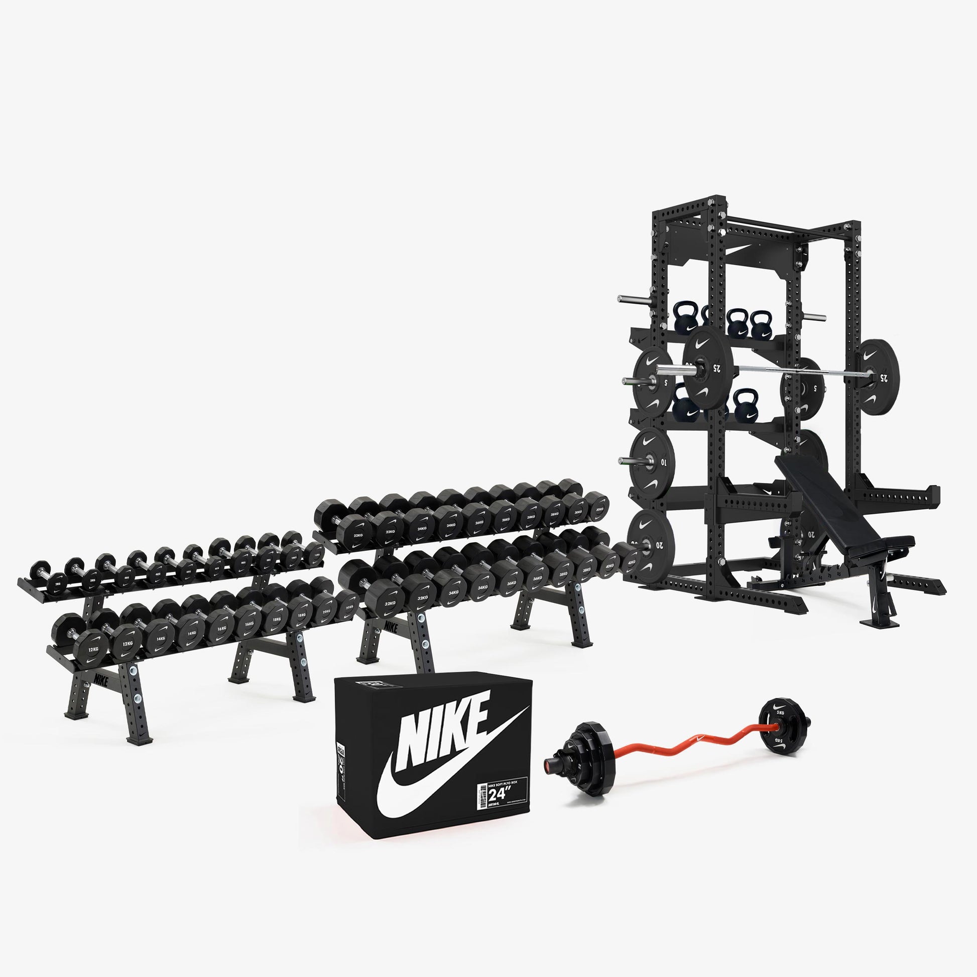Nike Strength Barbell 20kg - Chrome / Black / Pro Urethane Plates