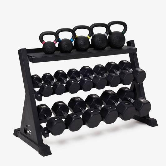 Kettlebell and Dumbbell Storage Rack Bundle