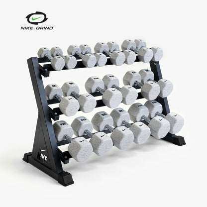 Nike Squat Cage / Nike Grind Dumbbells + Plates / 15 kg Orange SWOOSH | Nike Squat Rack / Nike Grind Dumbbells + Plates / 20 kg Orange SWOOSH | Nike Squat Rack / Nike Grind Dumbbells + Plates / 20 kg Red SWOOSH | Nike Squat Rack / Nike Grind Dumbbells + Plates / 20 kg Black ("Just Do It") | Nike Squat Rack / Nike Grind Dumbbells + Plates / 15 kg Orange SWOOSH | 