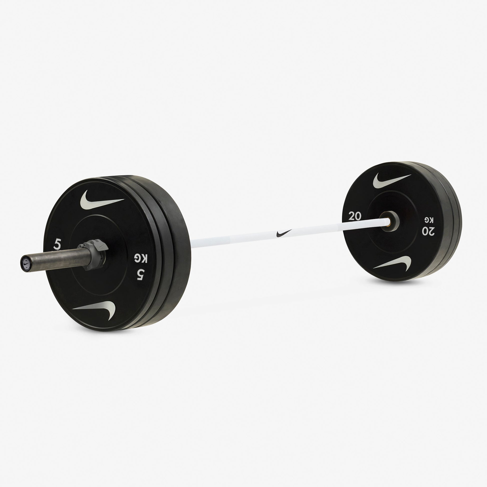 20 kg Nike Strength Shield - White SWOOSH / Nike Black Bumper Plates / Grey/Black