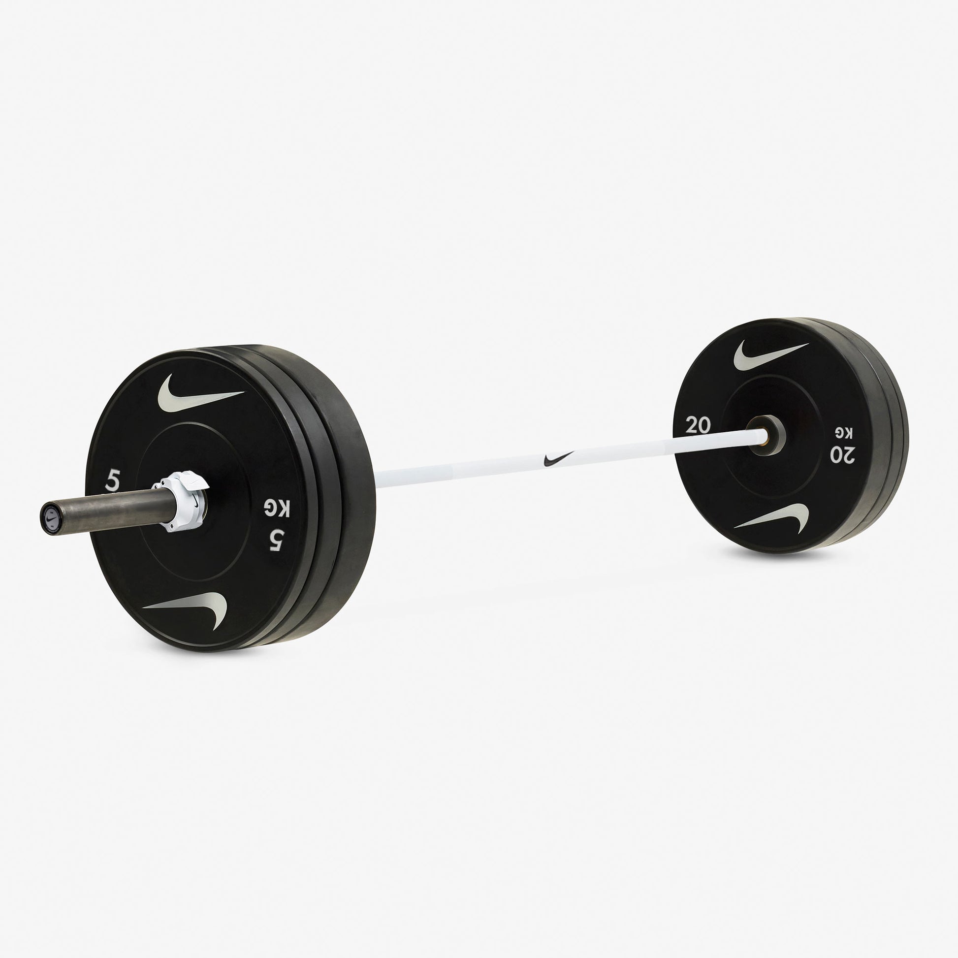 20 kg Nike Strength Shield - White SWOOSH / Nike Black Bumper Plates / White/Black