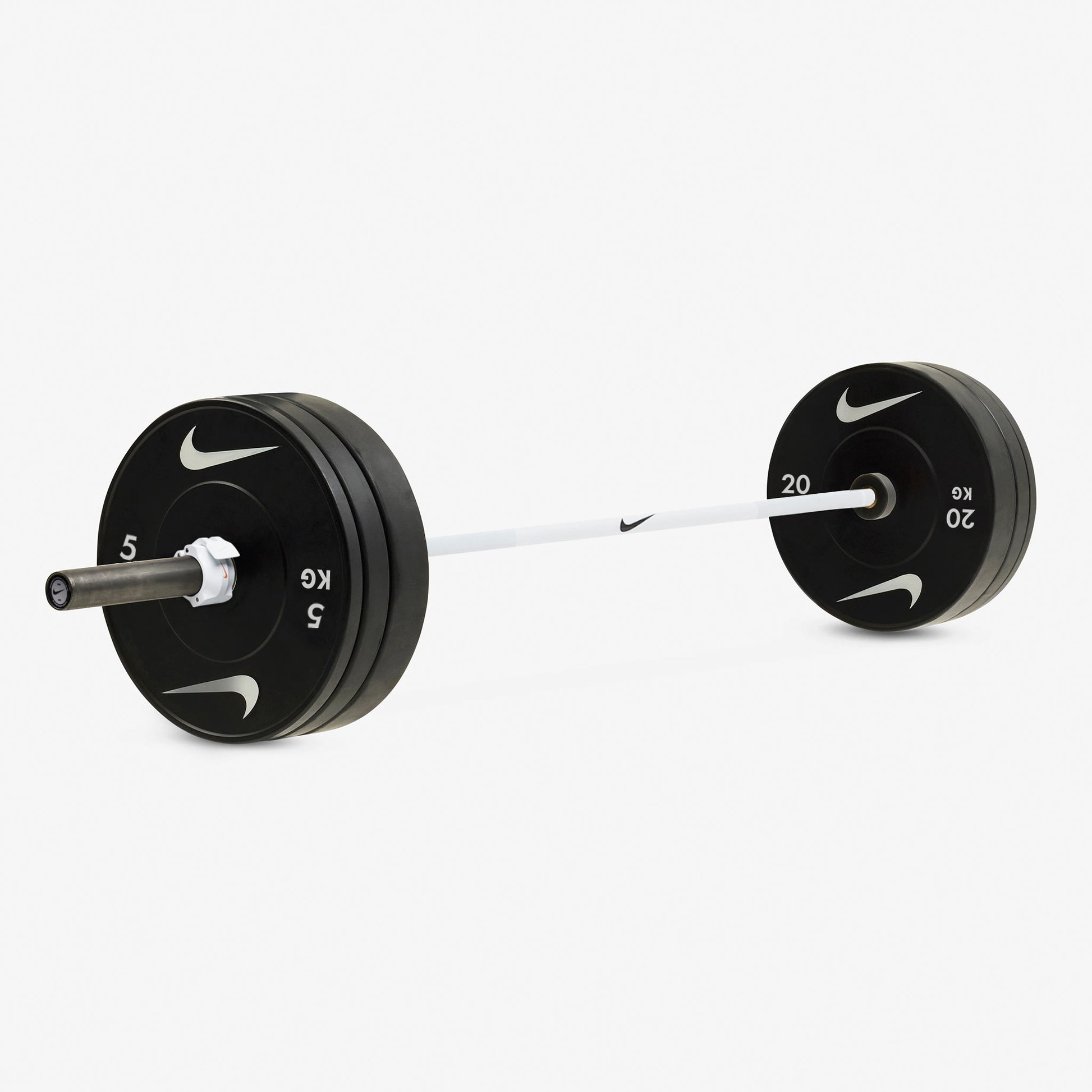20 kg Nike Strength Shield - White SWOOSH / Nike Black Bumper Plates / White/Orange