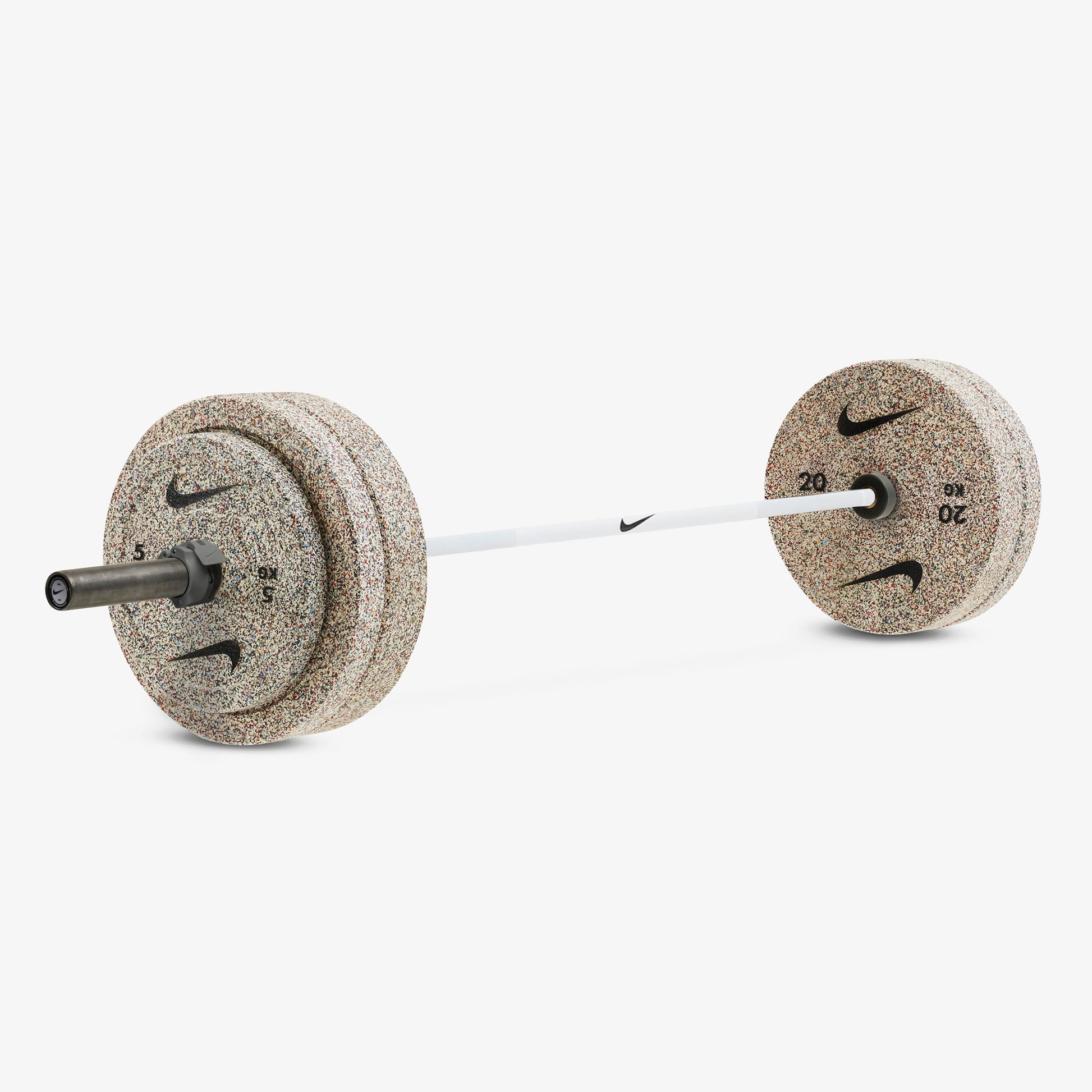 20 kg Nike Strength Shield - White SWOOSH / Nike Grind Bumper Plates / Grey/Black