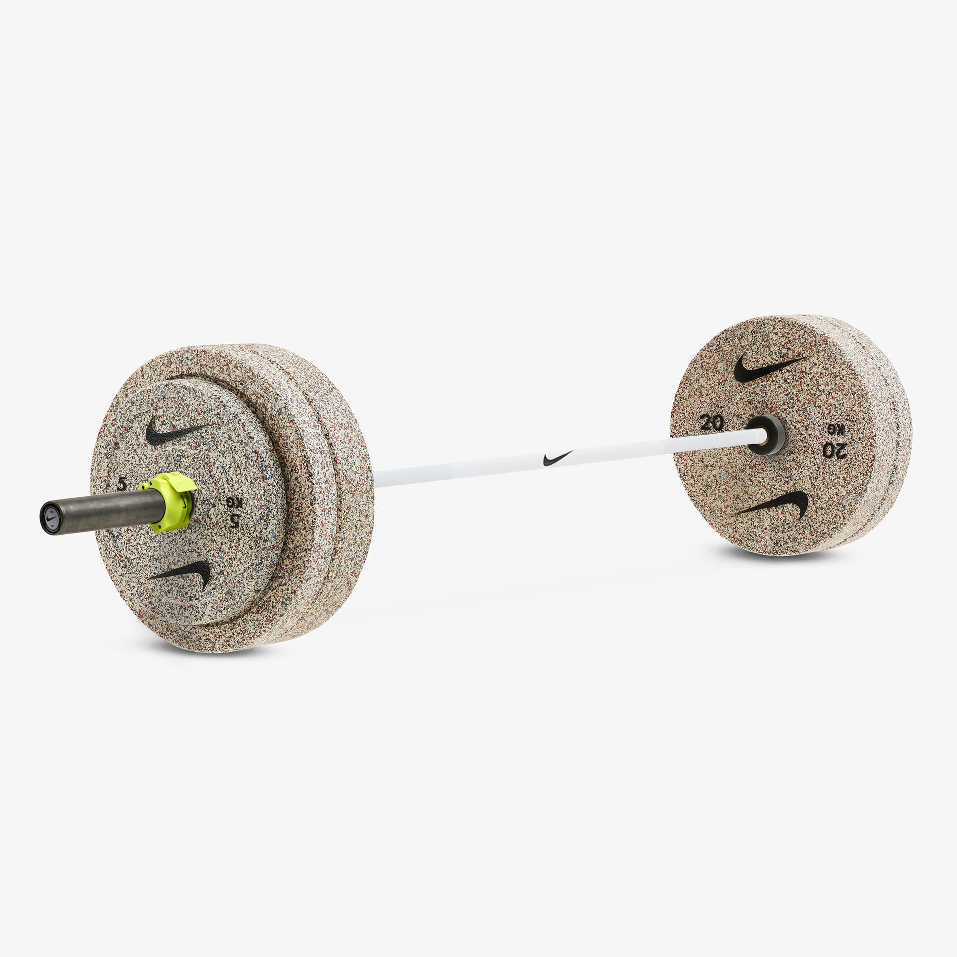 20 kg Nike Strength Shield - White SWOOSH / Nike Grind Bumper Plates / Volt/Black